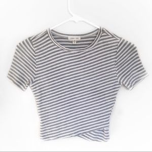 Silence+Noise slightly cropped surplace wrap tee